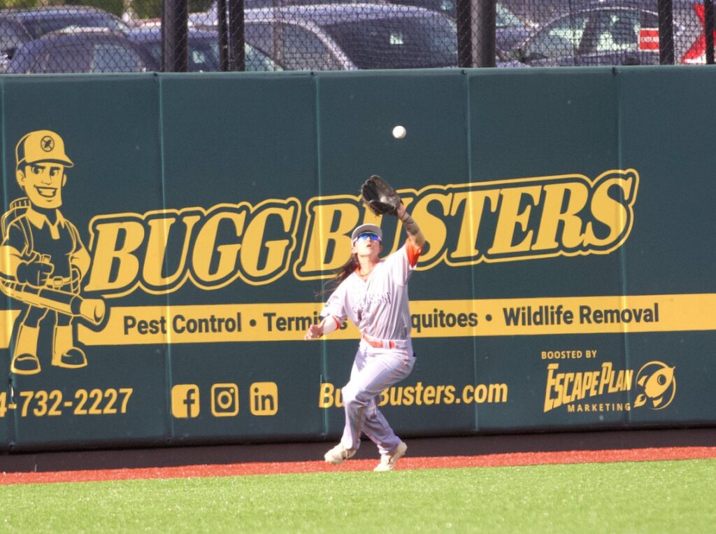 Kelsie Whitmore makes the catch.