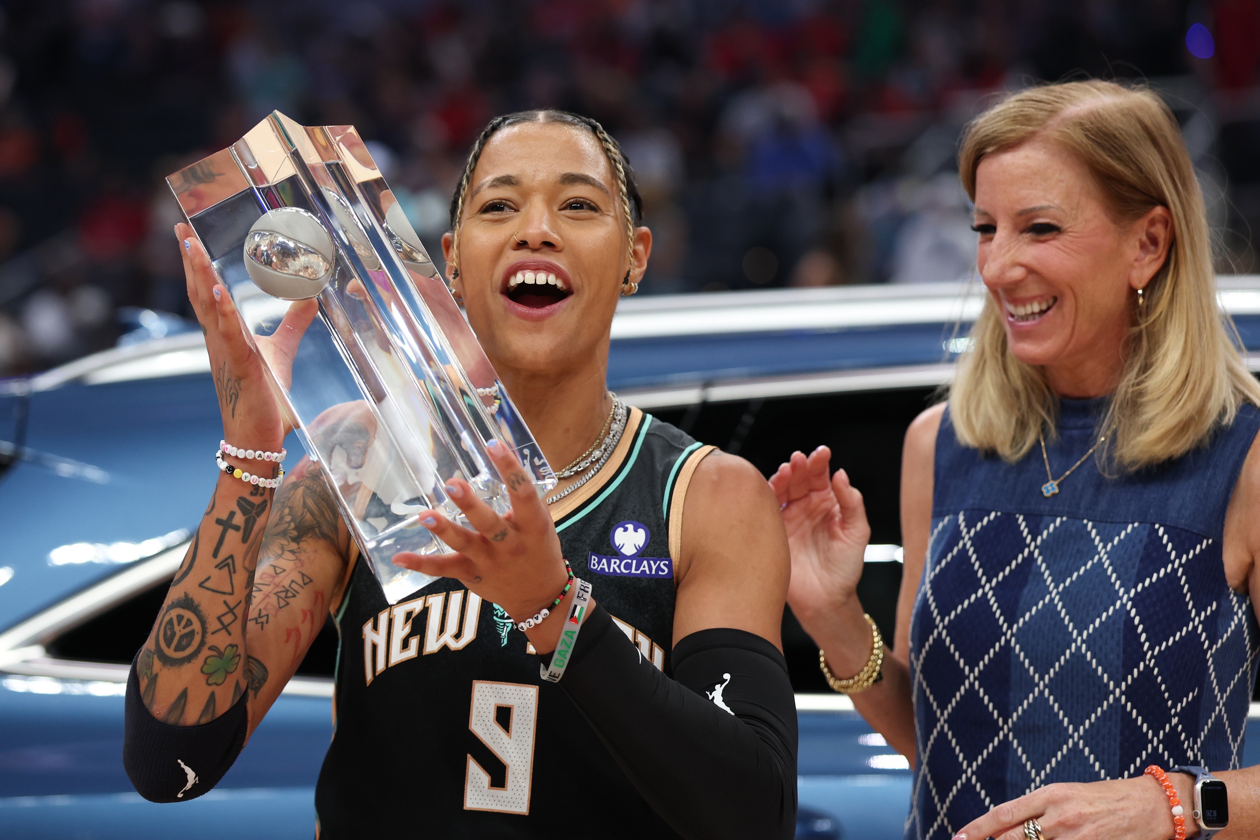 Cathy Engelbert and Natasha Cloud.