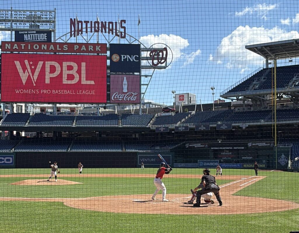 Action from WPBL tryouts at Nationals Park.
