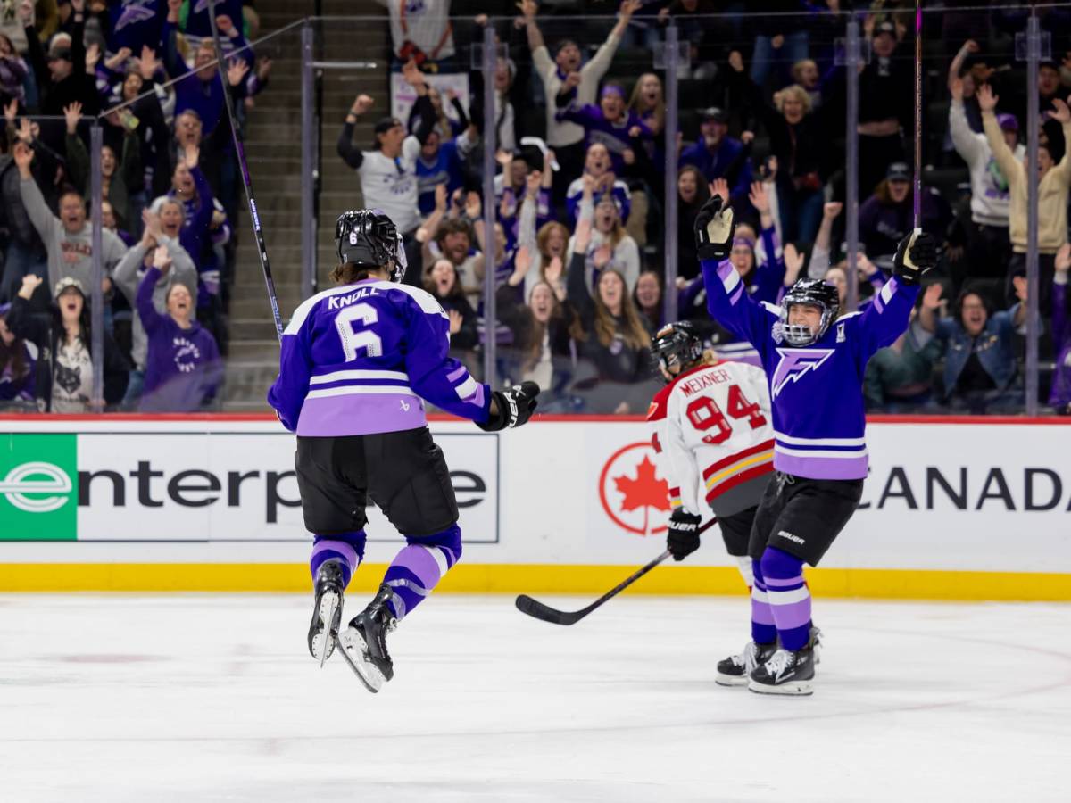 Minnesota Frost celebrate overtime winning goal