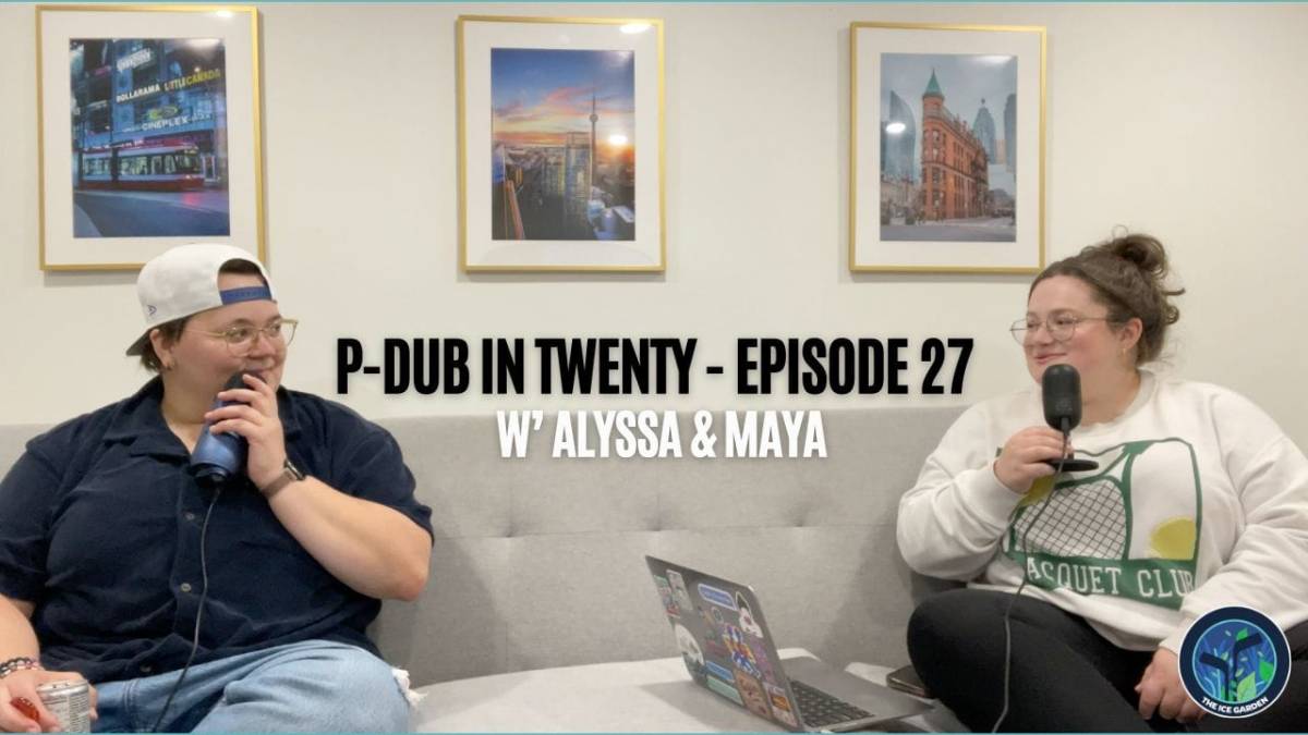 Alyssa and Maya record an in-person episode of P-Dub in Twenty