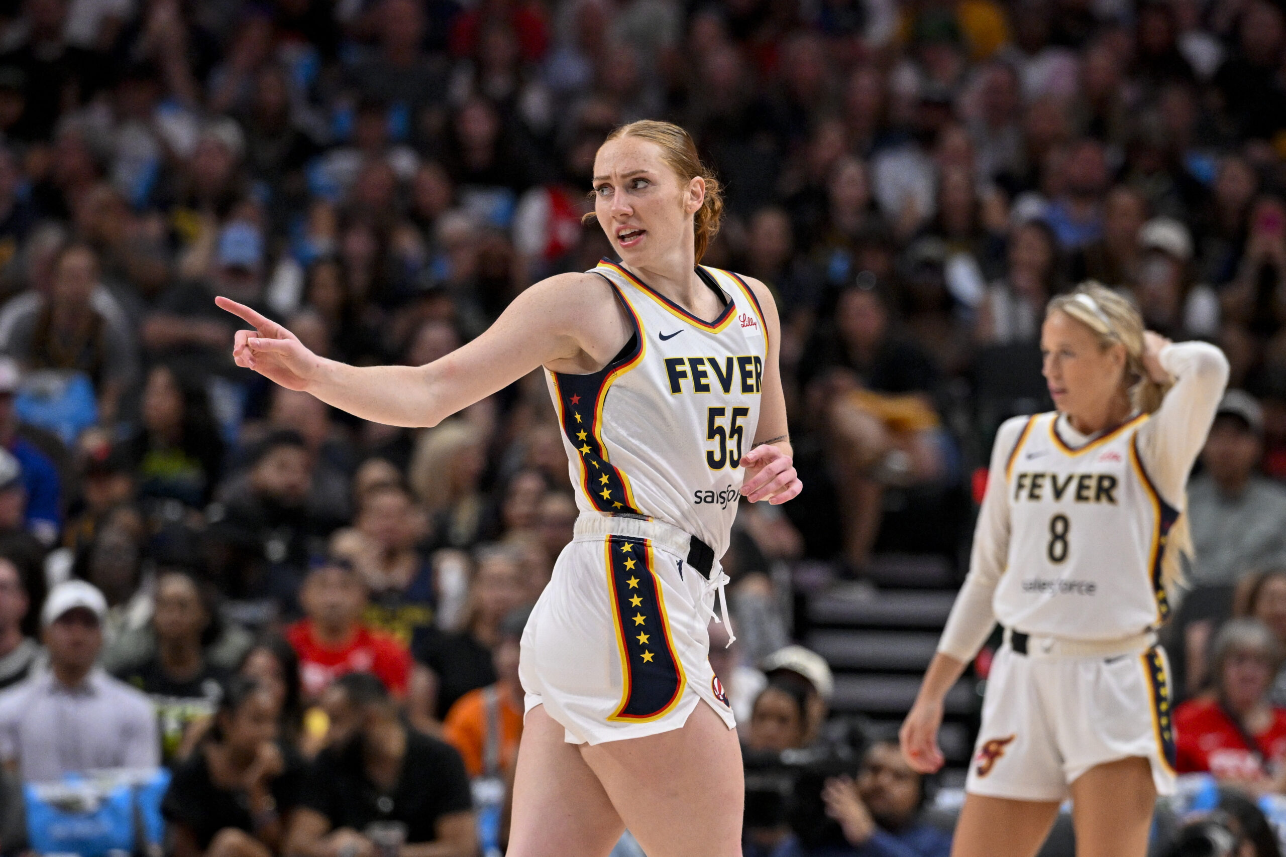 Indiana Fever forward Chloe Bibby in Indiana Fever at Dallas Wings