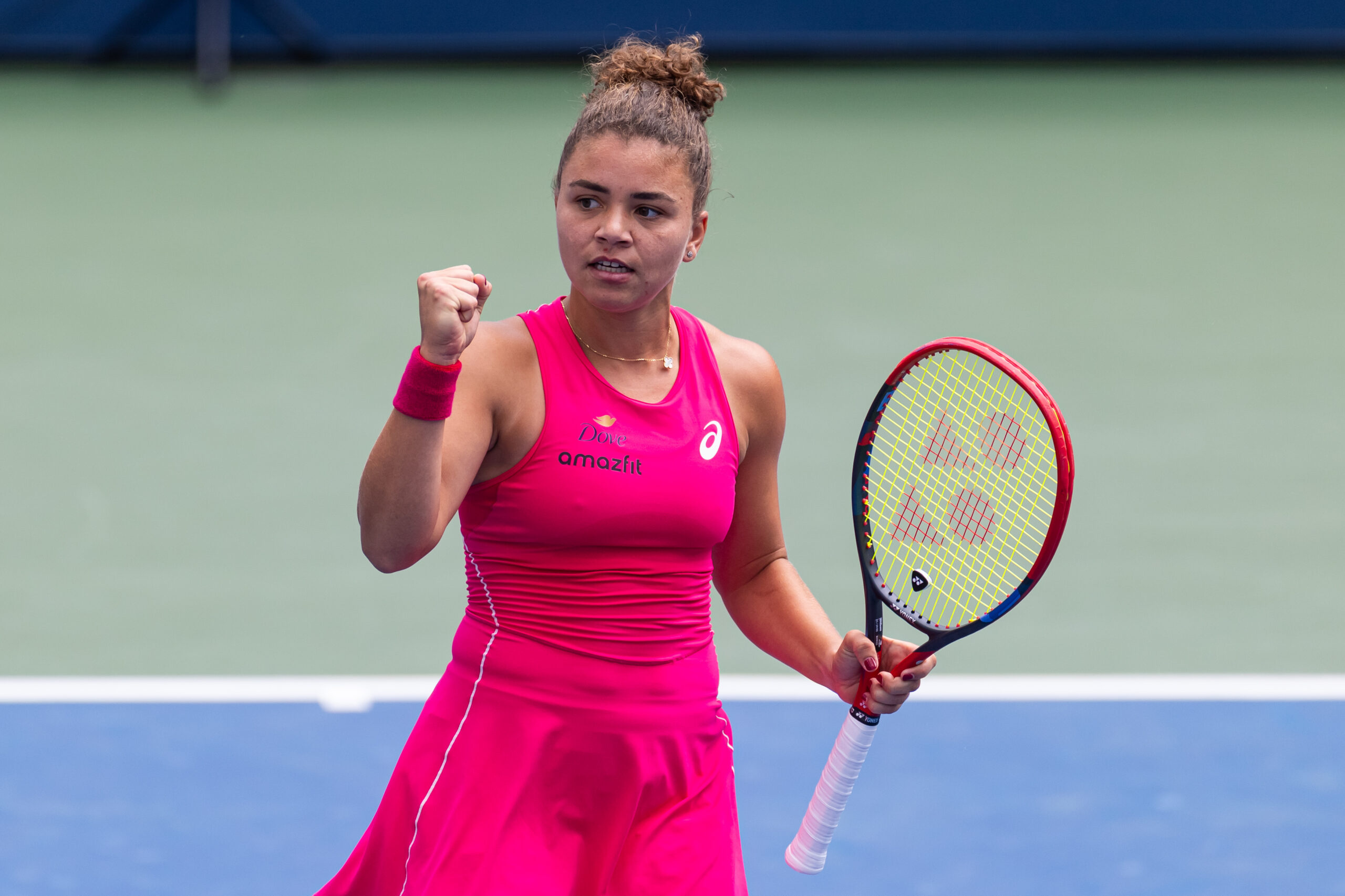 Jasmine Paolini celebrates at the 2025 U.S. Open