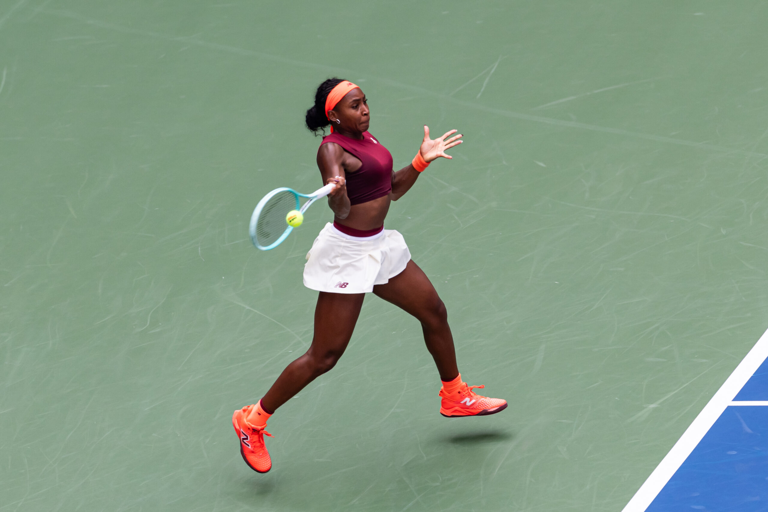 Coco Gauff in action at the 2025 U.S. Open