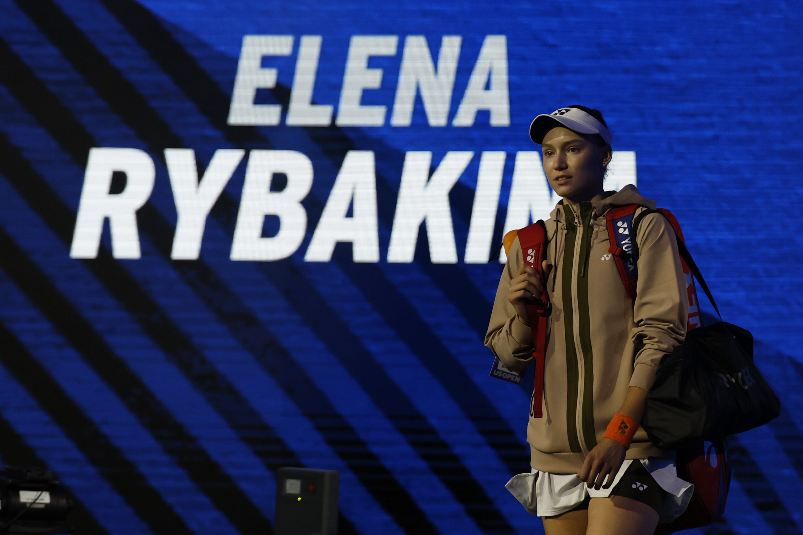 Elena Rybakina walks out at the 2025 U.S. Open