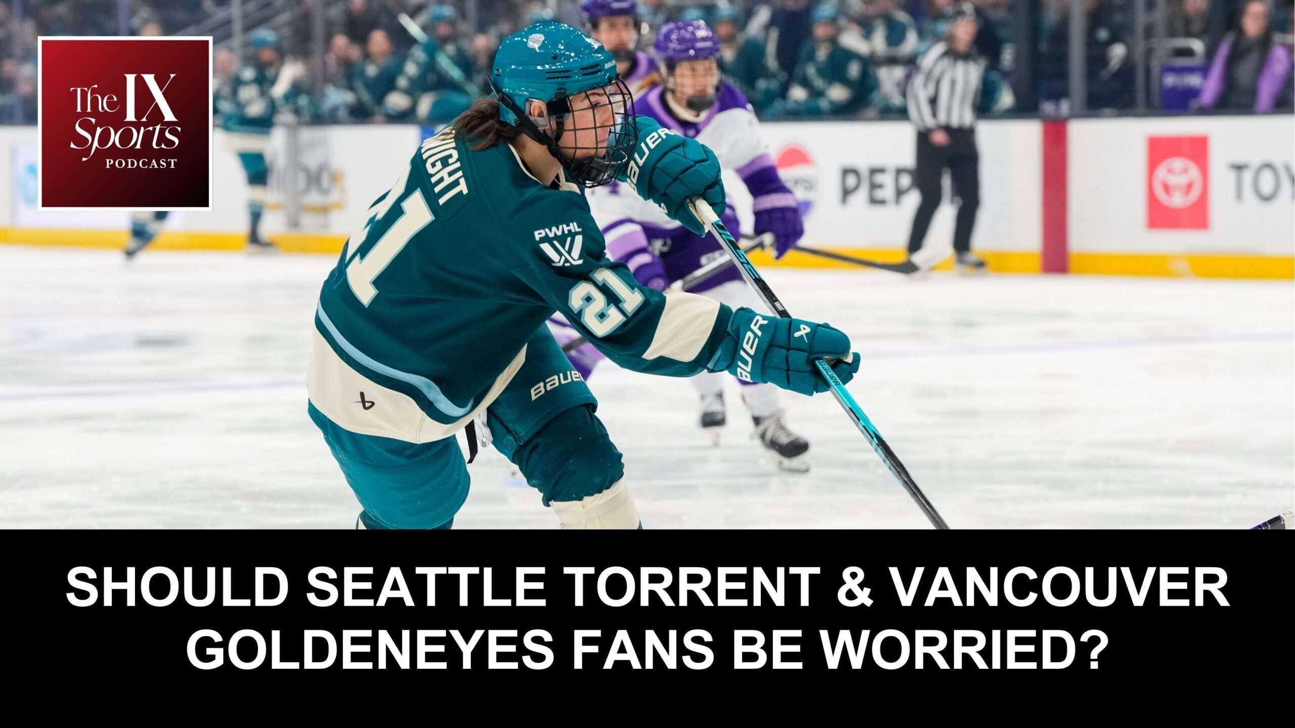 Seattle Torrent captain Hilary Knight handles the puck