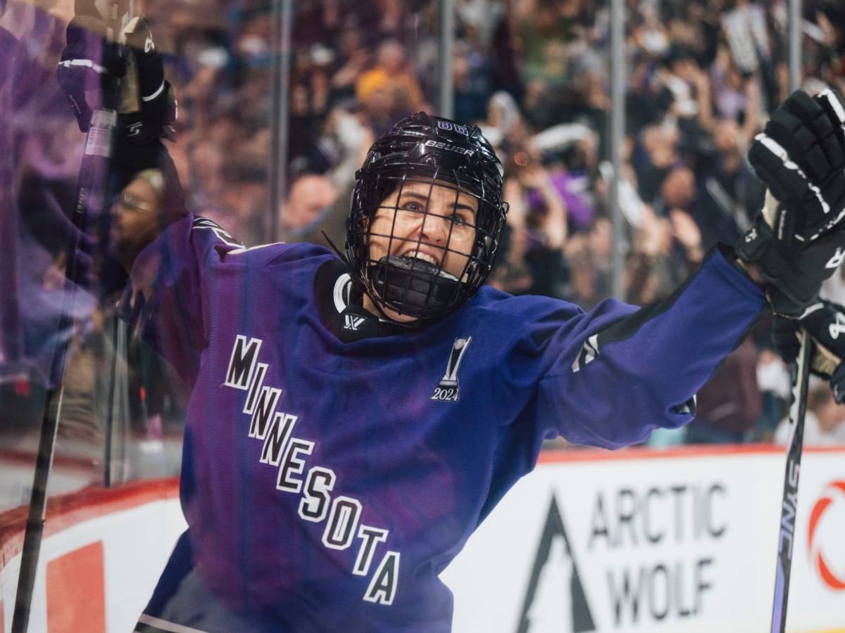 Michela Cava celebrates a goal in the 2024 Walter Cup Final
