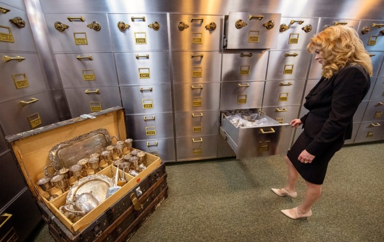 Stacy Garrity, Pennsylvania Treasurer, looks at a ton of treasure.