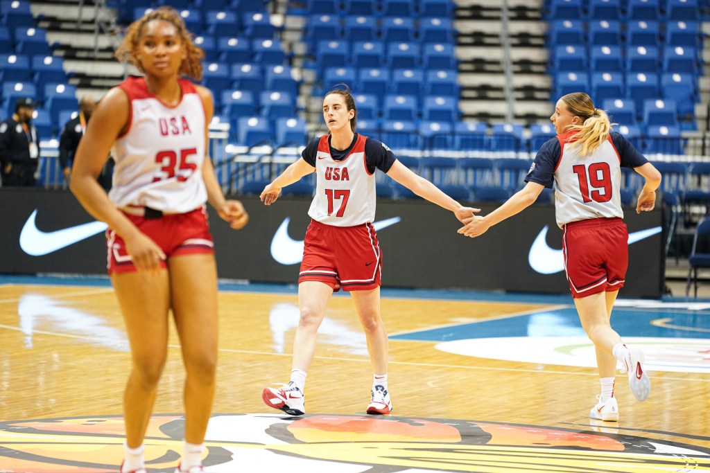 Indiana Fever star guard Caitlin Clark with Team USA