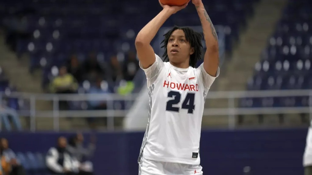Zennia Thomas prepares to shoot a free-throw for the Bison.
