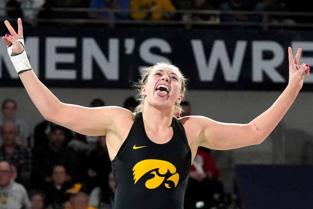 Kylie Welker celebrates.