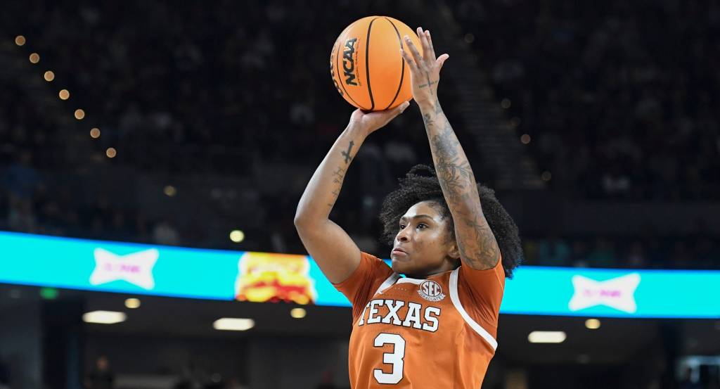 Texas senior guard Rori Harmon shoots from her right hand.