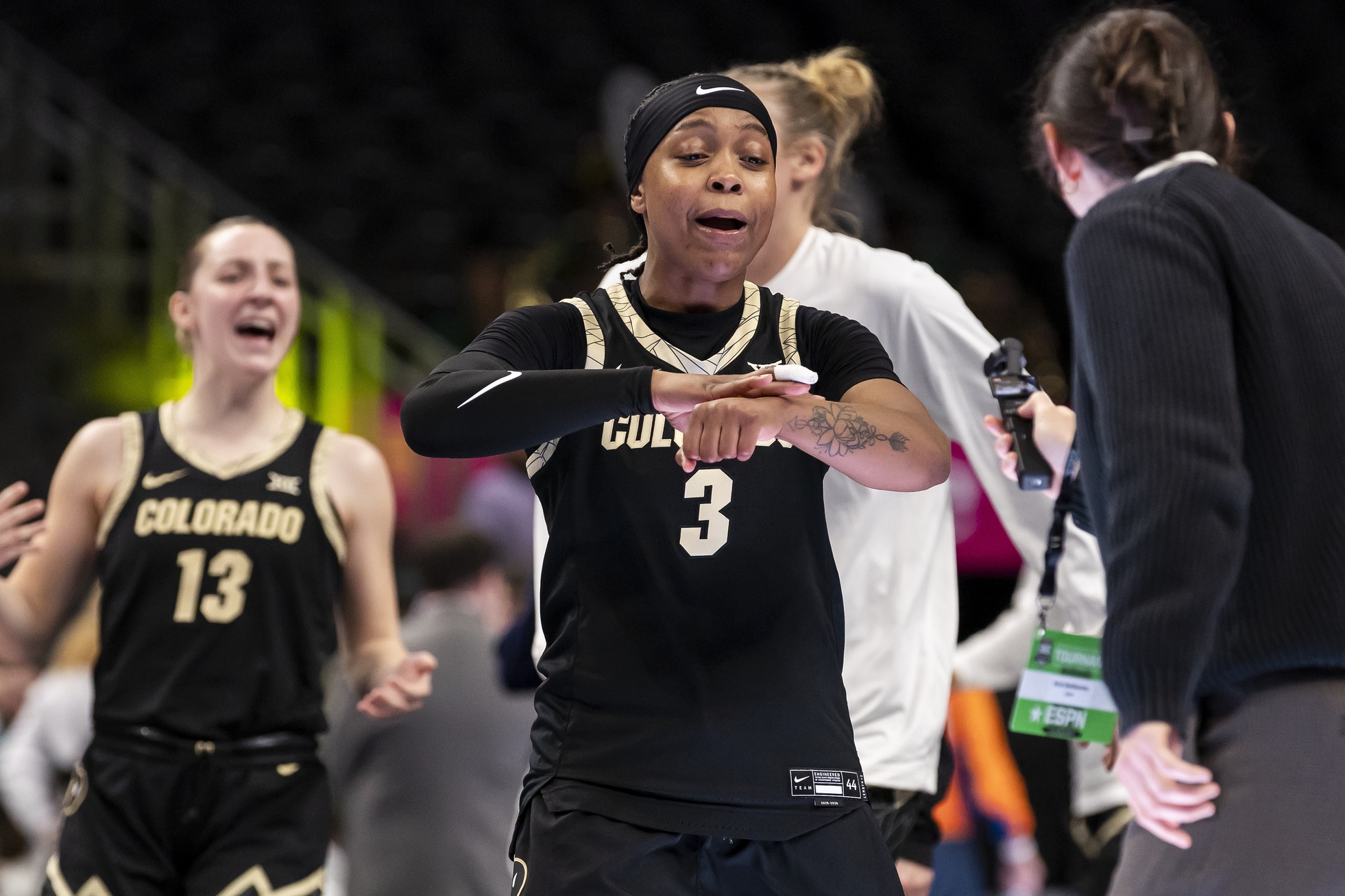 Desiree Wooten celebrates.