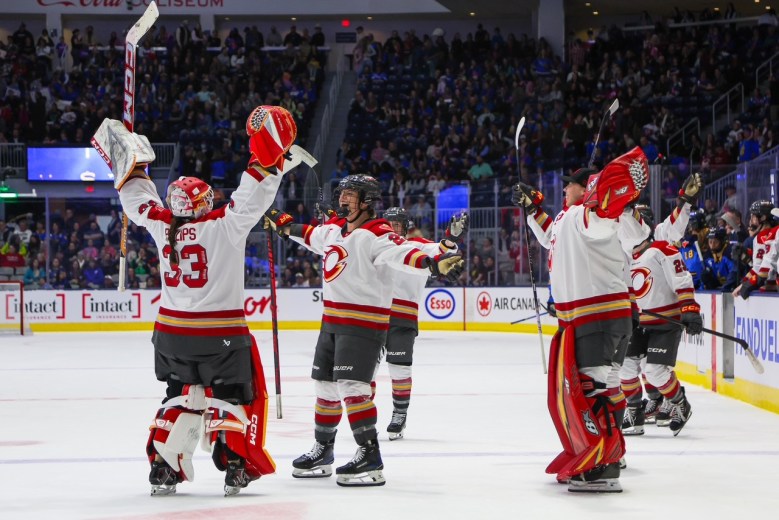 Ottawa Charge players celebrate a win.