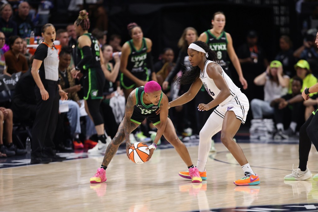 Valkyries wing Kaila Charles defends Minnesota Lynx guard <a rel=