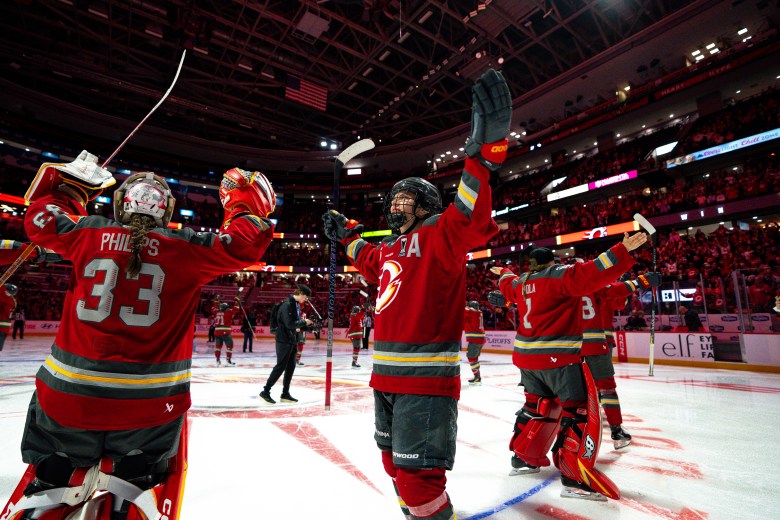 Ottawa Charge players celebrate after the series win.
