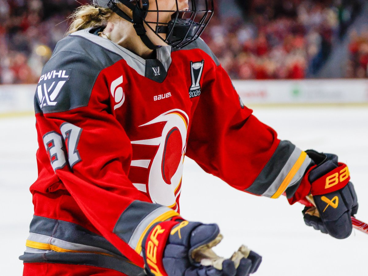 Rebecca Leslie celebrates a game-winning goal.