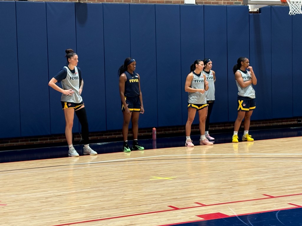 Indiana Fever players at training camp practice