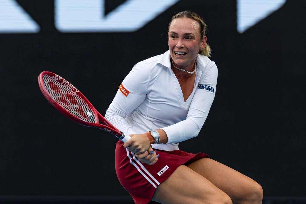 Donna Vekic in action at the 2026 Australian Open