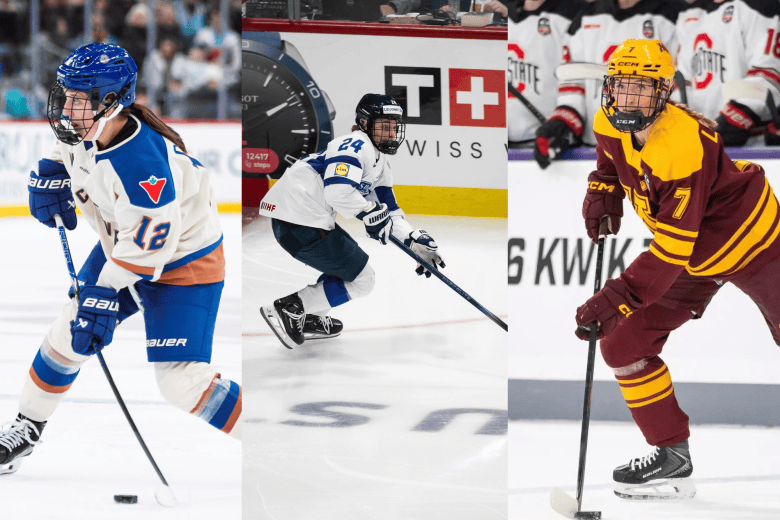 A collage of hockey players.