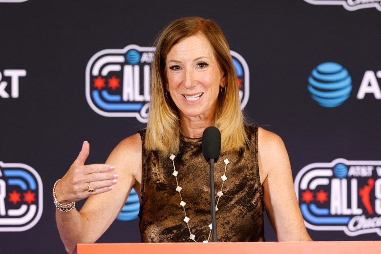 WNBA Commissioner Cathy Engelbert speaks with media before the 2026 WNBA All Star Game
