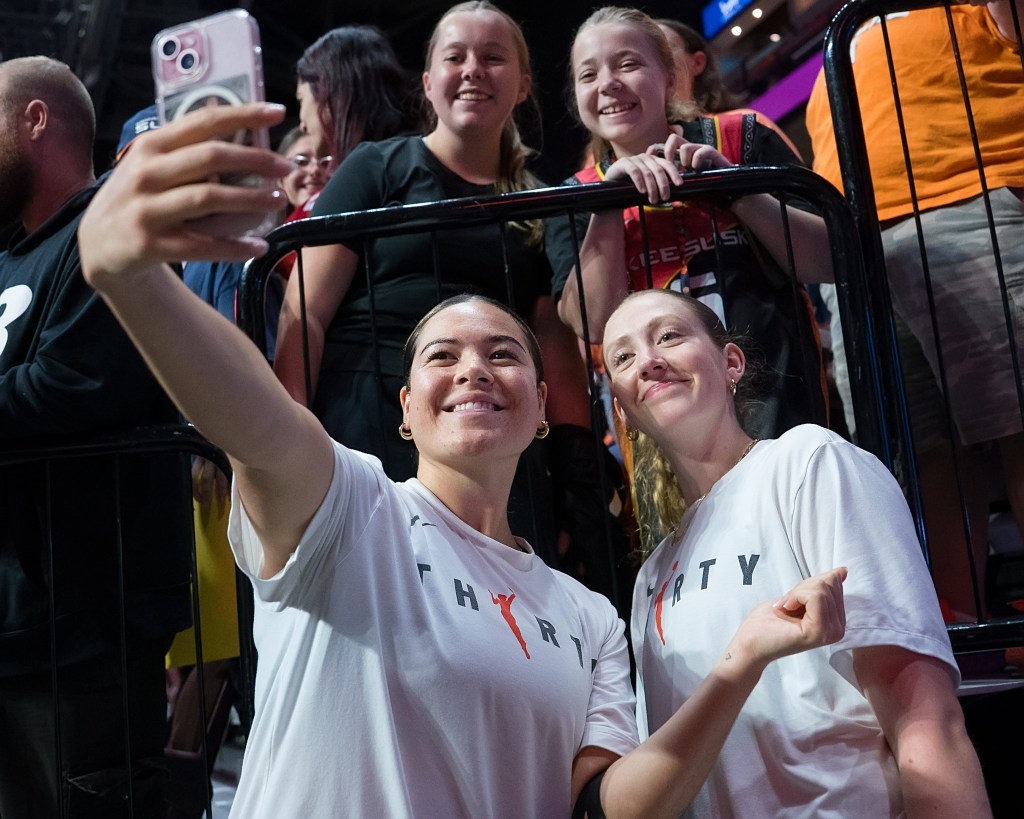 Connecticut Sun rookies Charlisse Leger-Walker and <a rel=